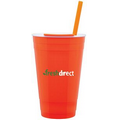 16 Oz. Neon Orange Player Tumbler